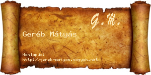 Geréb Mátyás névjegykártya